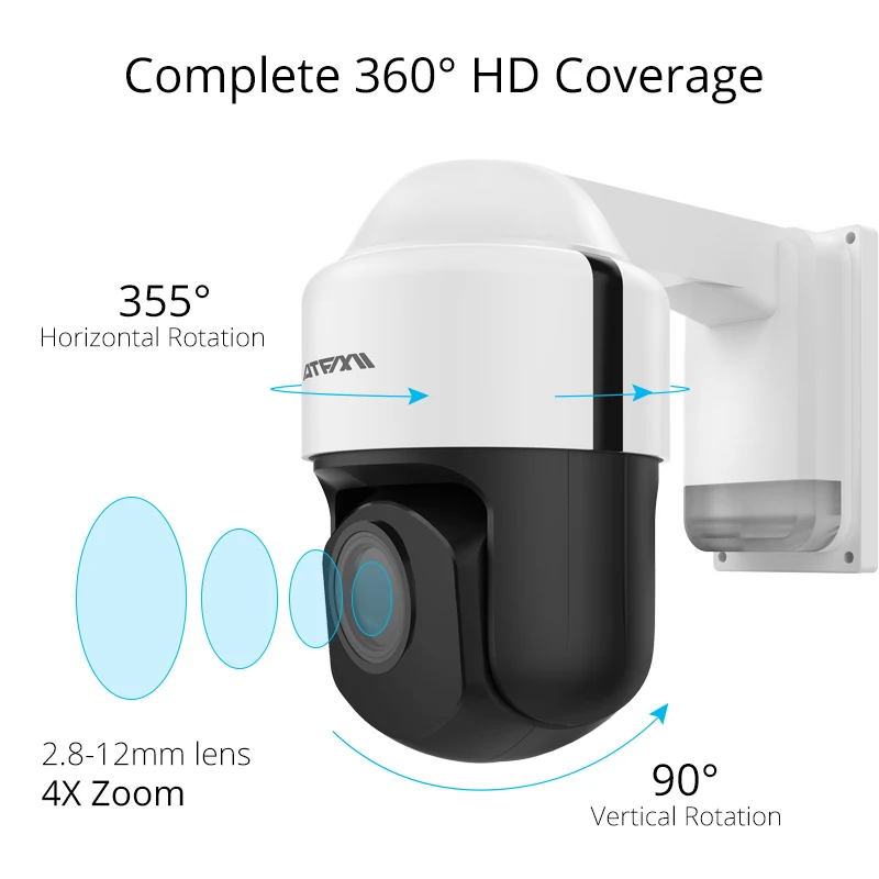 ATFMI 1080P 2MP IP Camera ptz Outdoor surveillance 2.8-12mm Auto-focus Waterproof Night Vision Wireless Security wifi onvif ATFMI 1080P 2MP IP Camera ptz Outdoor surveillance 2.8-12mm Auto-focus Waterproof Night Vision Wireless Security wifi onvif
