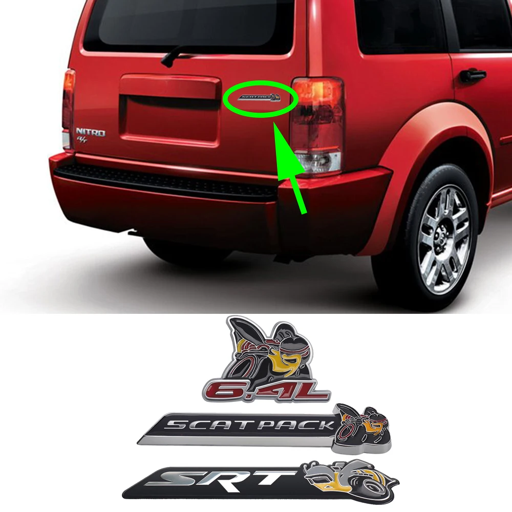 New 2pcs Super Scat Pack Bee Emblem Badge Sticker Trunk Dodge Ram Challenger Srt