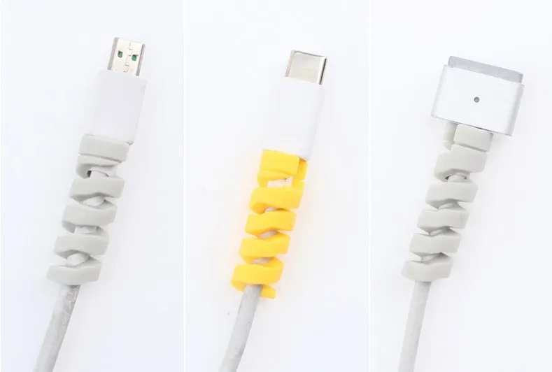 4 шт силиконовый спиральный кабель протектор для iphone Usb зарядное устройство для сматывания кабеля защита от разрывов Защитная Для samsung Android