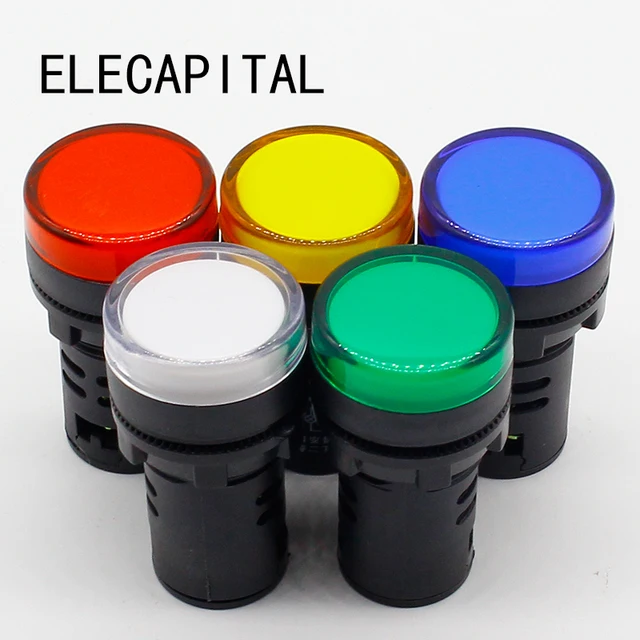 1pcs 12v 24v 110v 220v 380v 22mm Panel Mount Led Indicator 1pcs 12v 24v 110v 220v 380v 22mm Panel Mount Led Indicator Pilot Signal Light Lamp