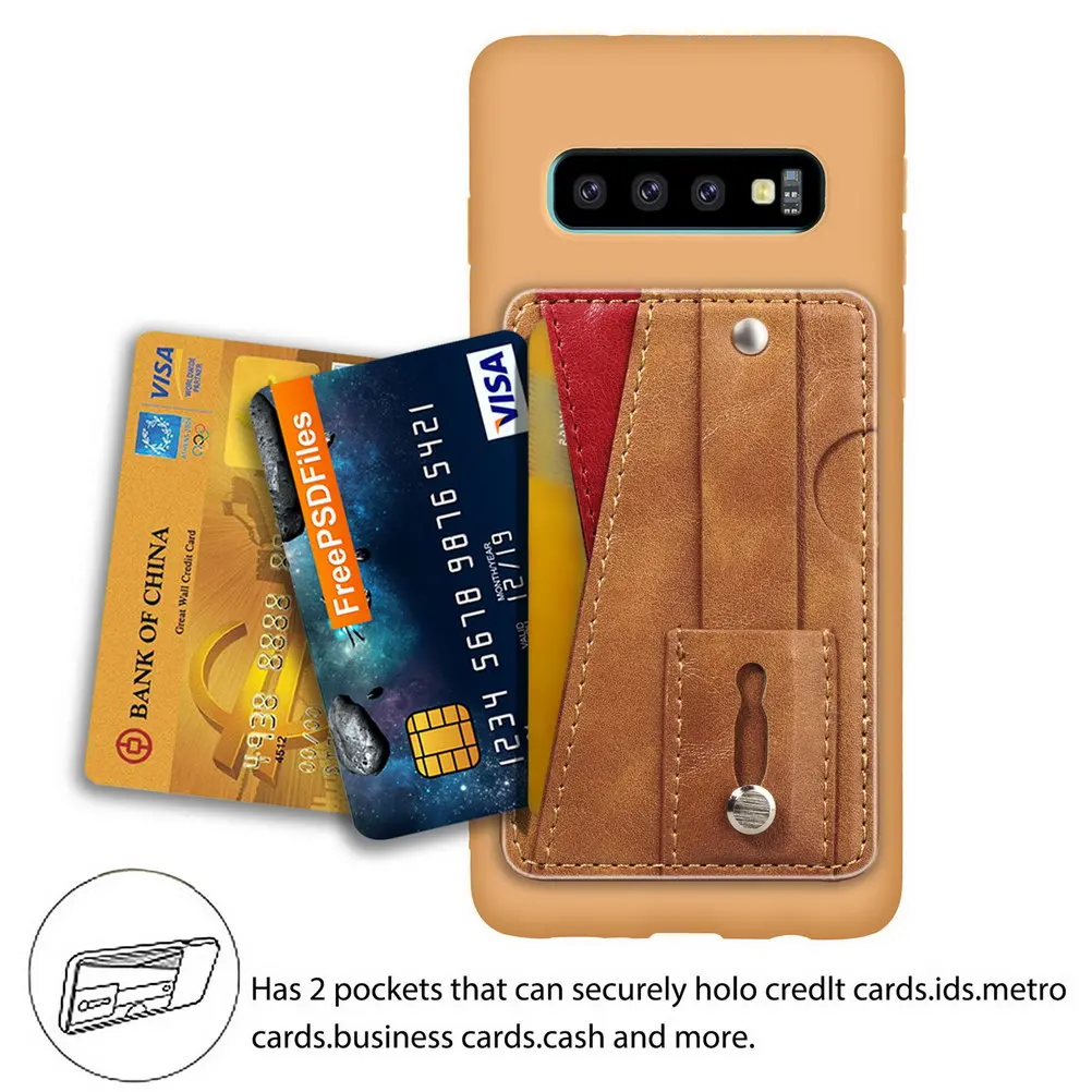 Имеет 2 слойный деловой кредитный карман для Samsung Galaxy S10 чехол ID карты тонкий Чехол