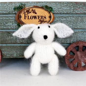 

Ivory Knit Bunny Toy Photo props Newborn Teddy bunny doll Stuffed Animal for photography props
