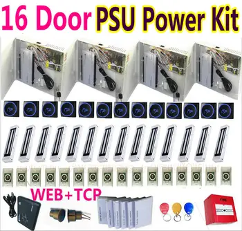 

16 Door's Access Controller system with 16 pcs RFID Card Reader+Door Magnetic lock Web TCP+PC Software door security full kits