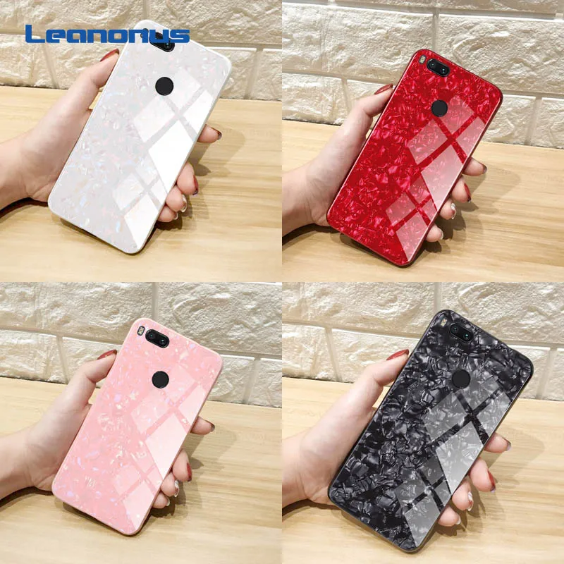 

Mi A2 A1 Tempered Glass Case for Xiaomi Mi 8 6 Back Cover Soft TPU Frame Protective Shell for Xiaomi Mi 6X 5X Phone Case Coques