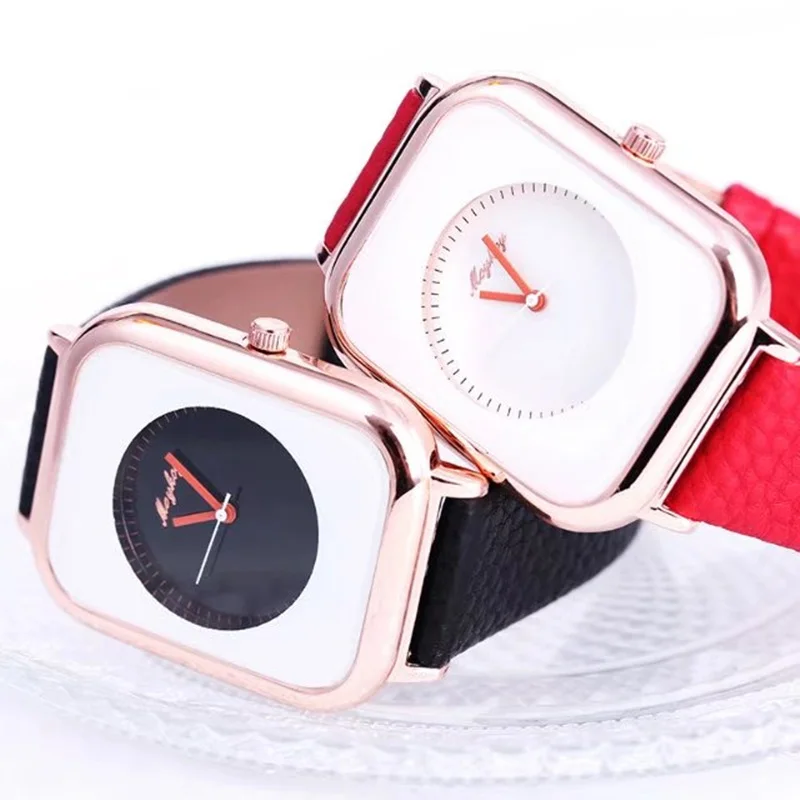 

Brand Irregular Design Fashion Creative Women Watches Neutral Leather Colors Quartz Ladies watch Relojer Feminino Female Gift