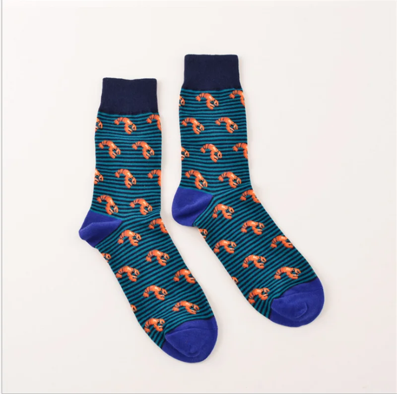 Магазин Crazy Fly, мужские и женские счастливые носки, питьевые носки с пивными надписями в стиле хип-хоп, забавные носки с изображением животных, собак, морепродуктов, рождественский подарок