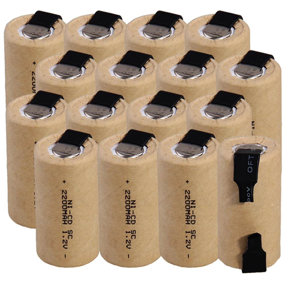 

Lowest price 16 piece SC battery 1.2v batteries rechargeable 2200mAh nicd battery for power tools akkumulator