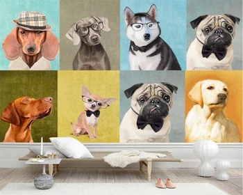 

beibehang Modern minimalist Nordic cute puppy animal personality children's room cafe wall bedroom wallpaper mural