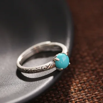 

S925 Silver Inlaid Ring Opening lady evil birthday gift