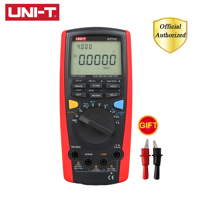 

UNI-T UT71C Intelligent Digital MultiMeter True RMS Max Display 39999 AC DC Meter Capacitance Temp Tester with USB Interface