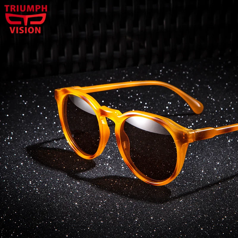 

TRIUMPH VISION Polarizd Retro Round Sunglasses Men Women Unisex Vintage Tortoise Design Small Sun Glasses for men Driving Shades