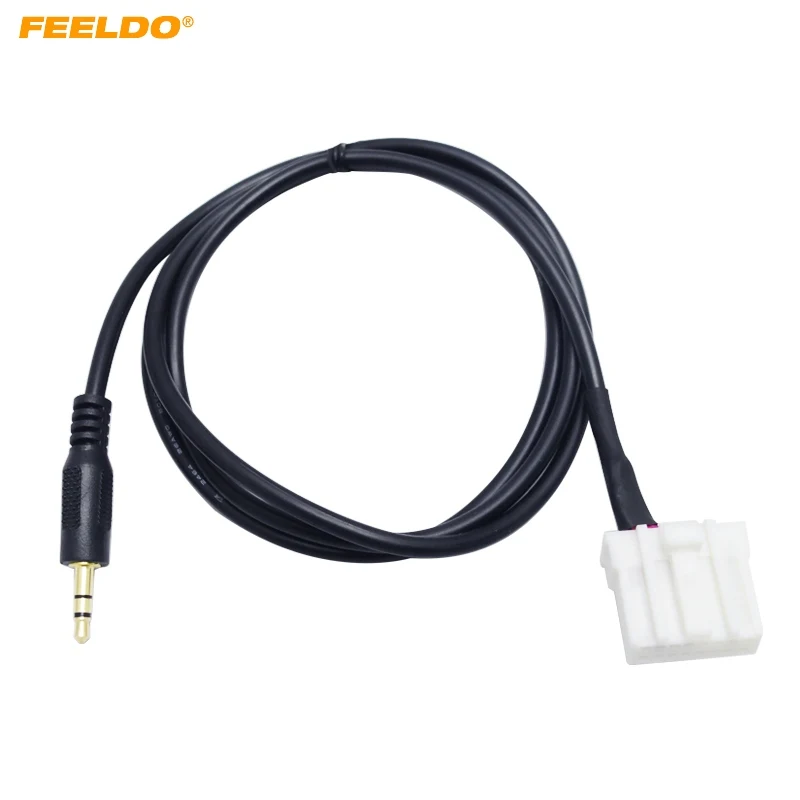 

FEELDO 10Pcs Car 3.5mm AUX Audio Cable For Mazda 3/6 Pentium B70 MX5 RX8 Male Interface Cable Adapter Wiring #MX1623