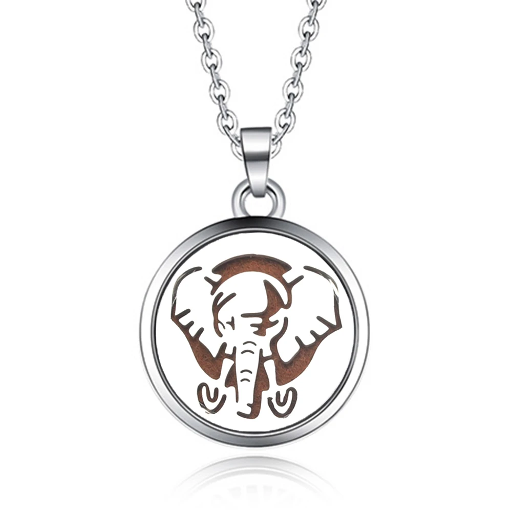 

Stainless Steel Elephant shap Aroma Box Pendant Necklace Magnetic Aromatherapy Essential Oil Diffuser Box Locket Pendant Jewelry