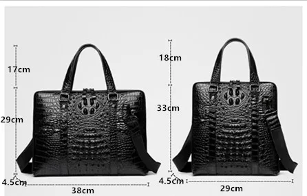 Высококачественная Мужская сумка из коровьей кожи, портфель, сумка через плечо, сумка-мессенджер с крокодиловым узором, мужская деловая