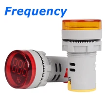 Medidor de frecuencia Digital de 20-70Hz, 22mm, medidor de Hertz con pantalla de LED individual, fuente de alimentación de tipo redondo 80-500VAC