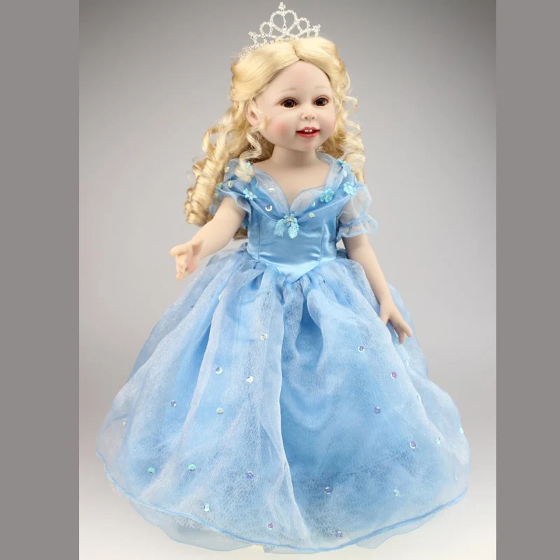 

2018 Girl Gifts Hot Sale Full Silicone 18 Inch Soft Vinyl Doll Princess Cinderella Doll Toys