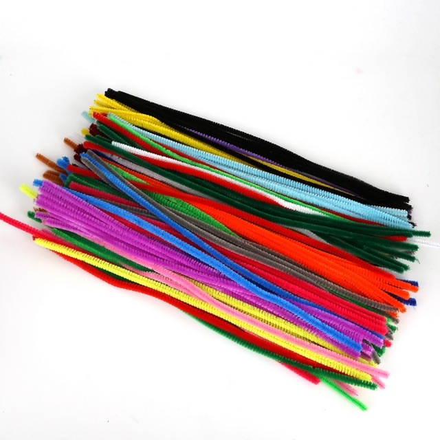 Chenille Stems Pipe Cleaners Children Kids Plush Educational Toy Crafts Colorful Pipe Cleaner Toys Handmade DIY Craft 100pcs
