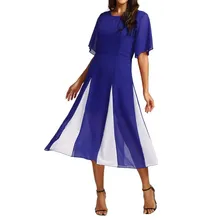 Summer Beach Boho Party O Neck Long Maxi Dress Women Butterfly Sleeve Bodycon Dress Blue Chiffon Polyester Sundress Dresses#30 Summer Beach Boho Party O Neck Long Maxi Dress Women Butterfly Sleeve Bodycon Dress Blue Chiffon Polyester Sundress Dresses#30