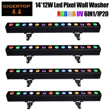 Gigertop 4 единицы сценического события RGBWAP сценический светильник из светодиодных трубок адресуемых 14X12 Вт Tyanshine 6в1 Светодиодный линейный светильник узкий бар алюминиевый корпус