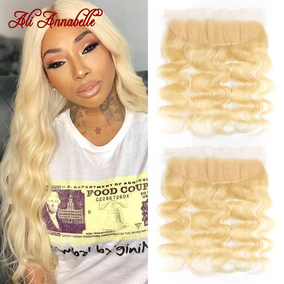 

613 Body Wave Lace Frontal Closure 13*4 Ear to Ear Lace Frontal Closure Free/Middle Part With Baby Hair 613 Brazilian Body Wave