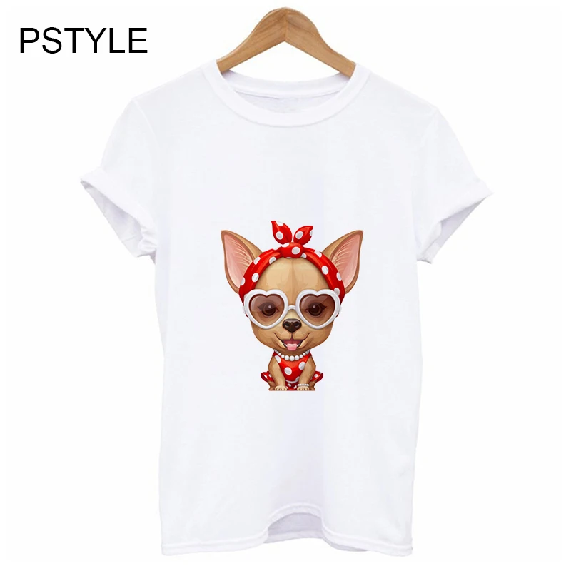 

Chihuahua Retro Beauty print TShirt summer harajuku kawaii T Shirt women dog design funnny t shirt for lady girl top tee