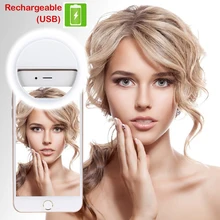 WILTEEXS USB 충전식 36 Led 카메라 사진 Selfie 링 플래시 라이트 아이폰 7 플러스 6 s 5 4 삼성 Galaxy7 s8(China)