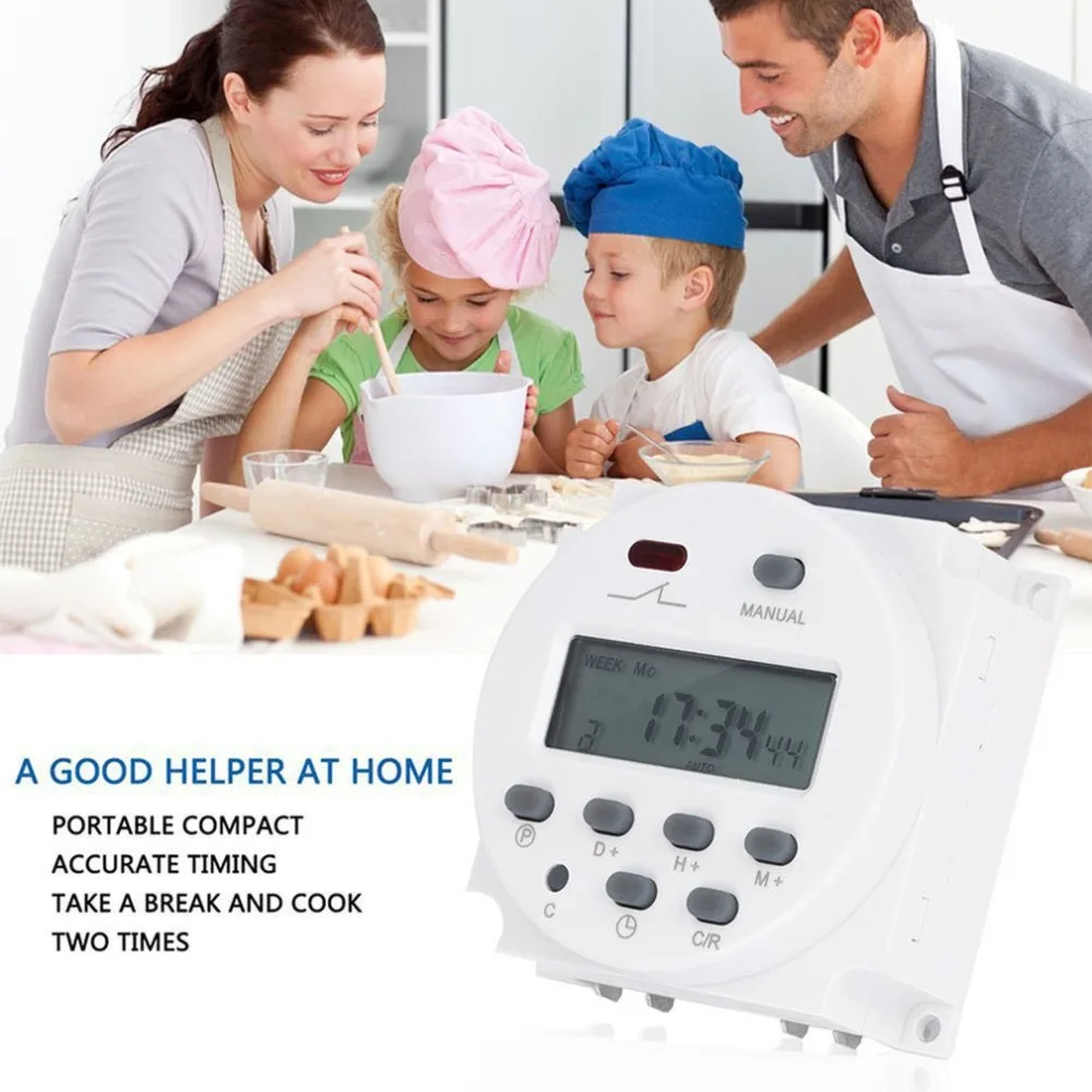 

Weekly Programmable LCD Digital Timer Switch Time Relay Control 12V In 12/24 Hours Format Clock