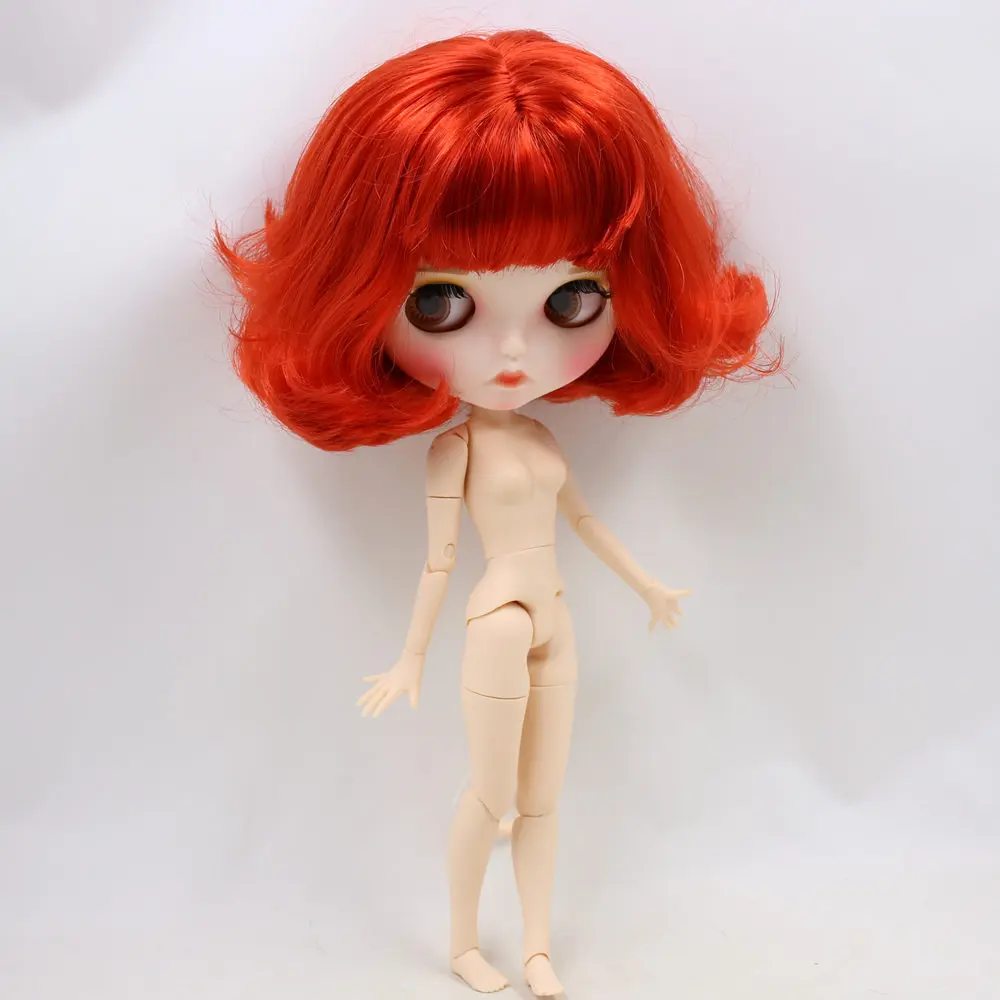 Neo Blythe Bambola con capelli rossi, pelle bianca, viso imbronciato opaco e Custom Corpo articolato 4