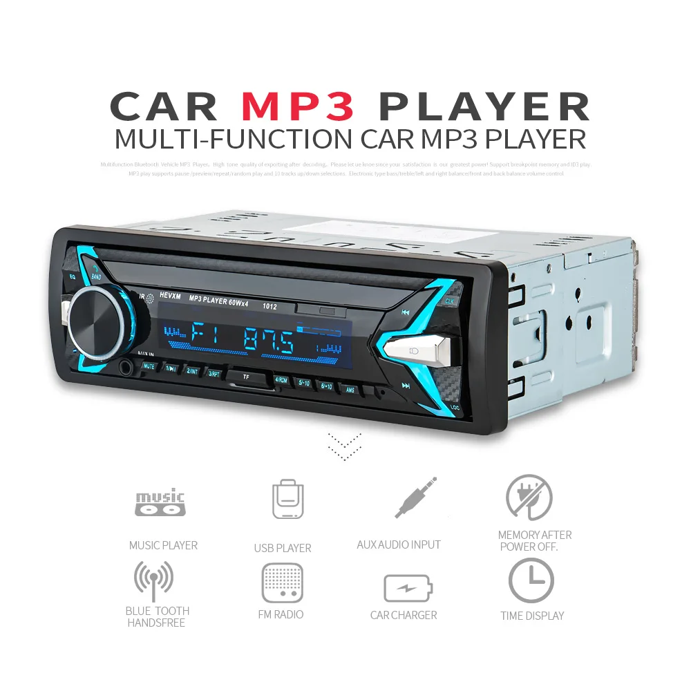 12 в автомобильный аудио стерео радио Bluetooth V3.0 In-dash 1 Din FM Aux вход приемник SD USB MP3 MMC WMA автомобильный Радио плеер