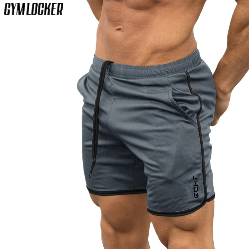 GYMLOCKER новые модные повседневные мужские шорты для спортзала фитнес тренировка для бегунов шорты для бодибилдинга мужские быстросохнущие пляжные тренировочные брюки - Цвет: gray