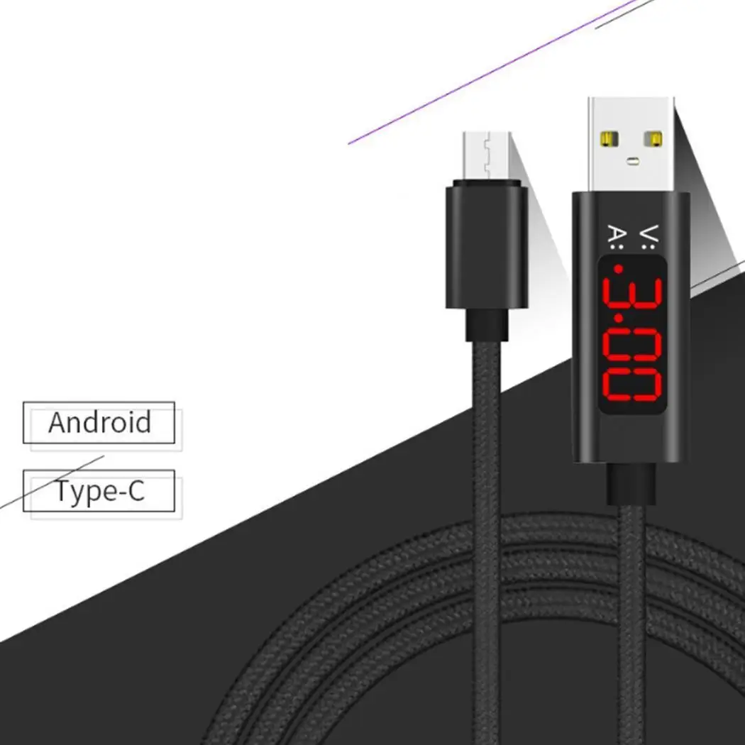 СВЕТОДИОДНЫЙ цифровой дисплей Micro USB кабель для быстрой передачи данных кабель для зарядки для телефона Andriod Microusb Кабели для мобильных телефонов