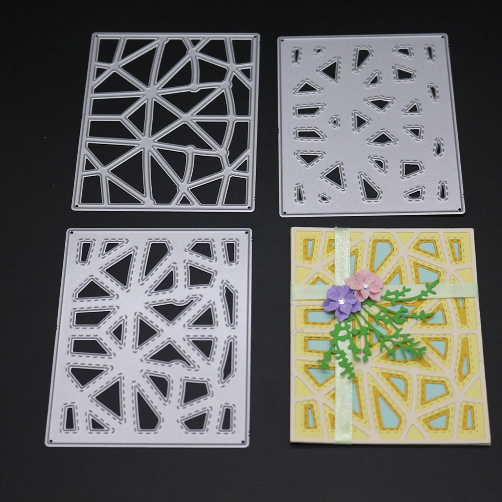 

McDies Stackable Rectangle Metal Cutting Die Scrapbooking Embossing Stencil Card Die For DIY Invitation Album Book Decoration