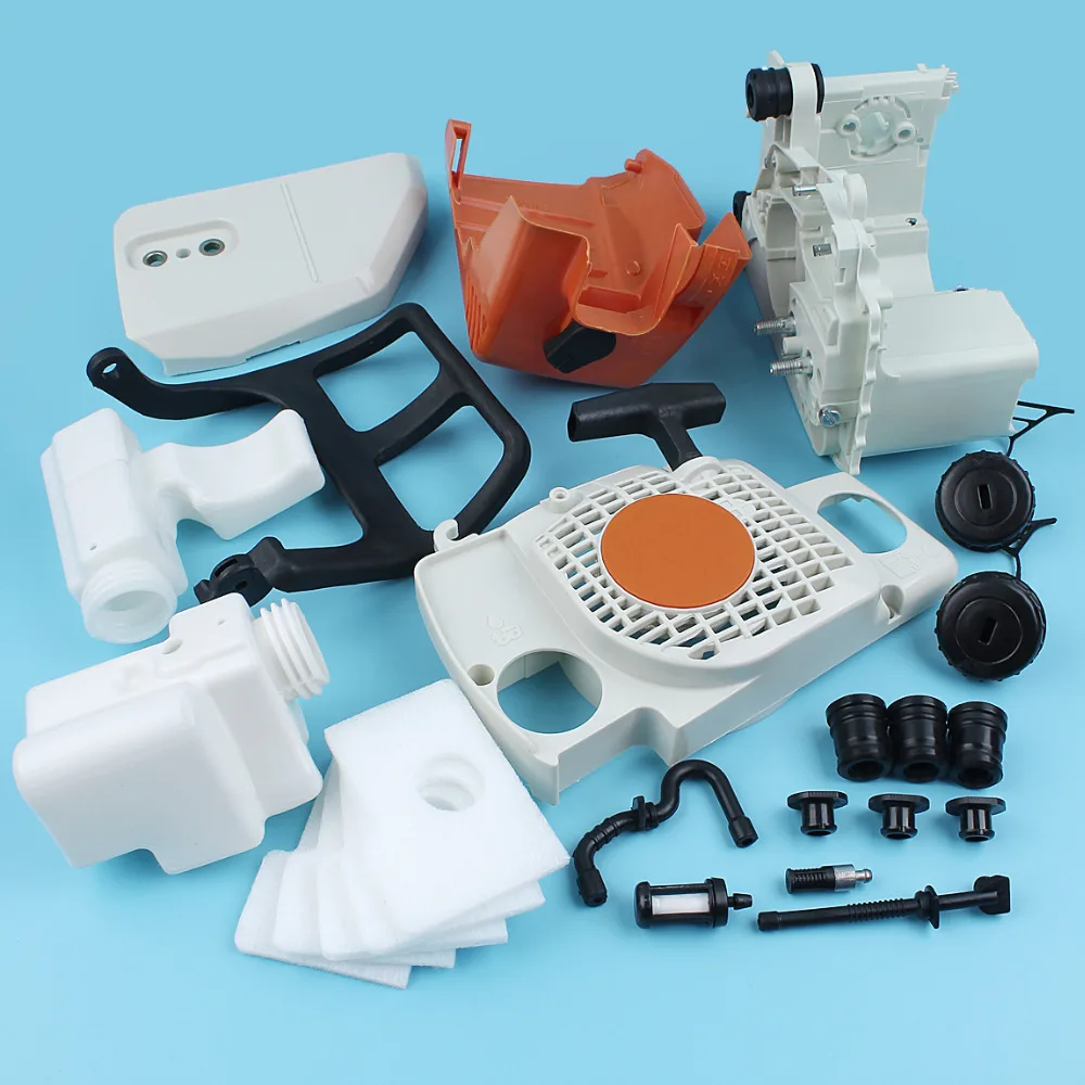 

Crankcase Top Engine Cover Recoil Starter Handle Guard Kit For Stihl 017 018 MS170 MS180 Chainsaw Oil Fuel Tank Cap Filter Line