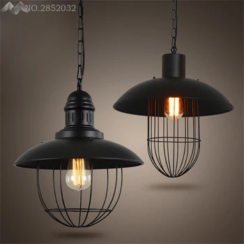

JW Vintage Rustic Metal Pendant Lights Lampshade Edison Retro Lustre Shade Hanging Lampe Fixture Industrial Lighting Lamparas