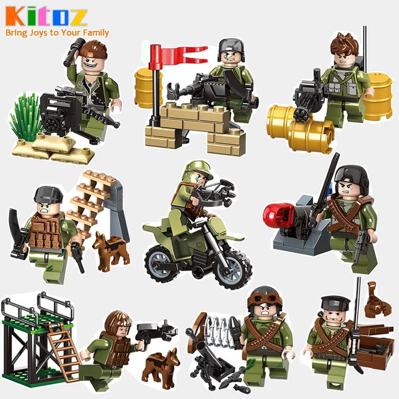 

Kitoz Modern War the Chaser Heavy Fire Army Soldier Figure Military Building Block Construction Toy for boy