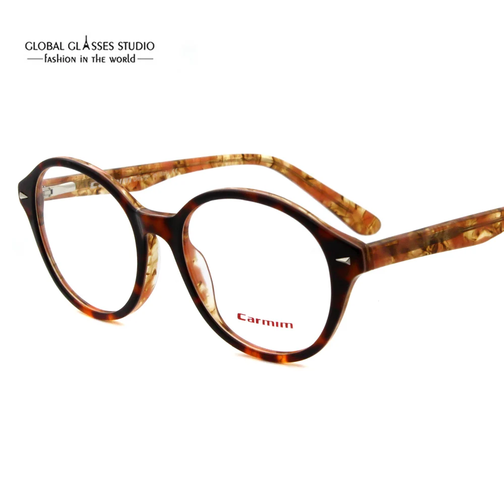 

Vintage Fashion Colorful Design Women Men Acetate Clear Lens Optical Frame Eyeglasses Eyewear with Spring Hinge 610G-18