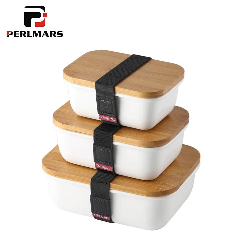 3PCS/Lot Small+medium+big Ceramic Lunch Box / Home Crisper with Seal