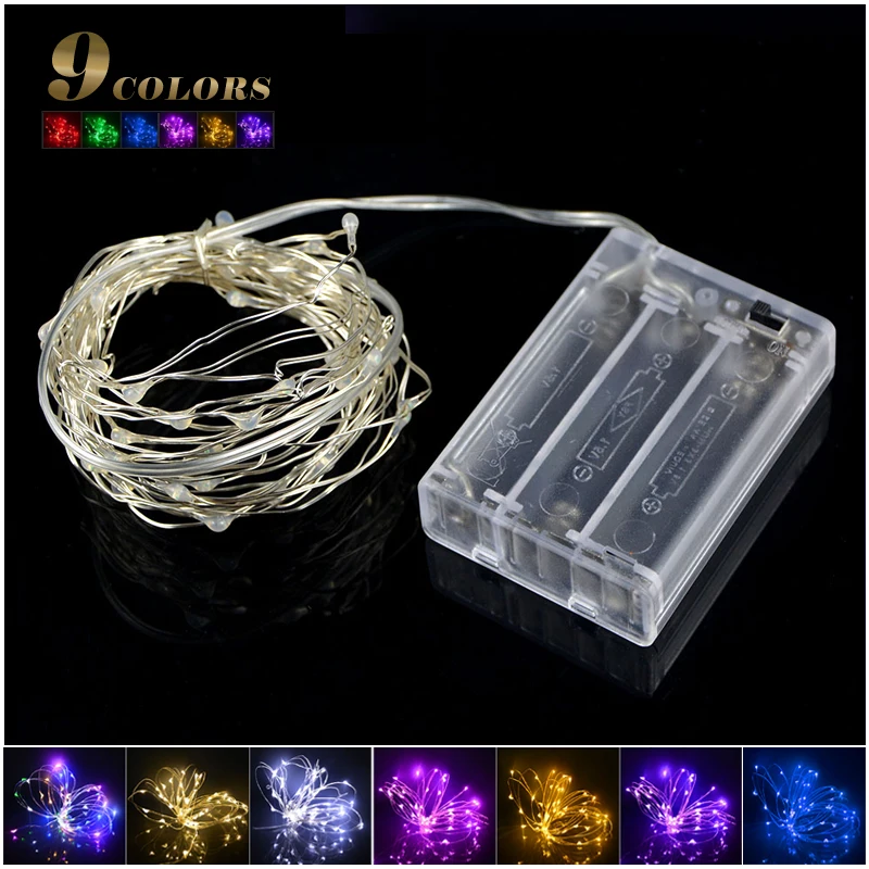 

2m 5m LED Strip Light AA Battery Powered RGB Copper Wire Holiday String lighting For Fairy Christmas Trees Party Home Decor Lamp