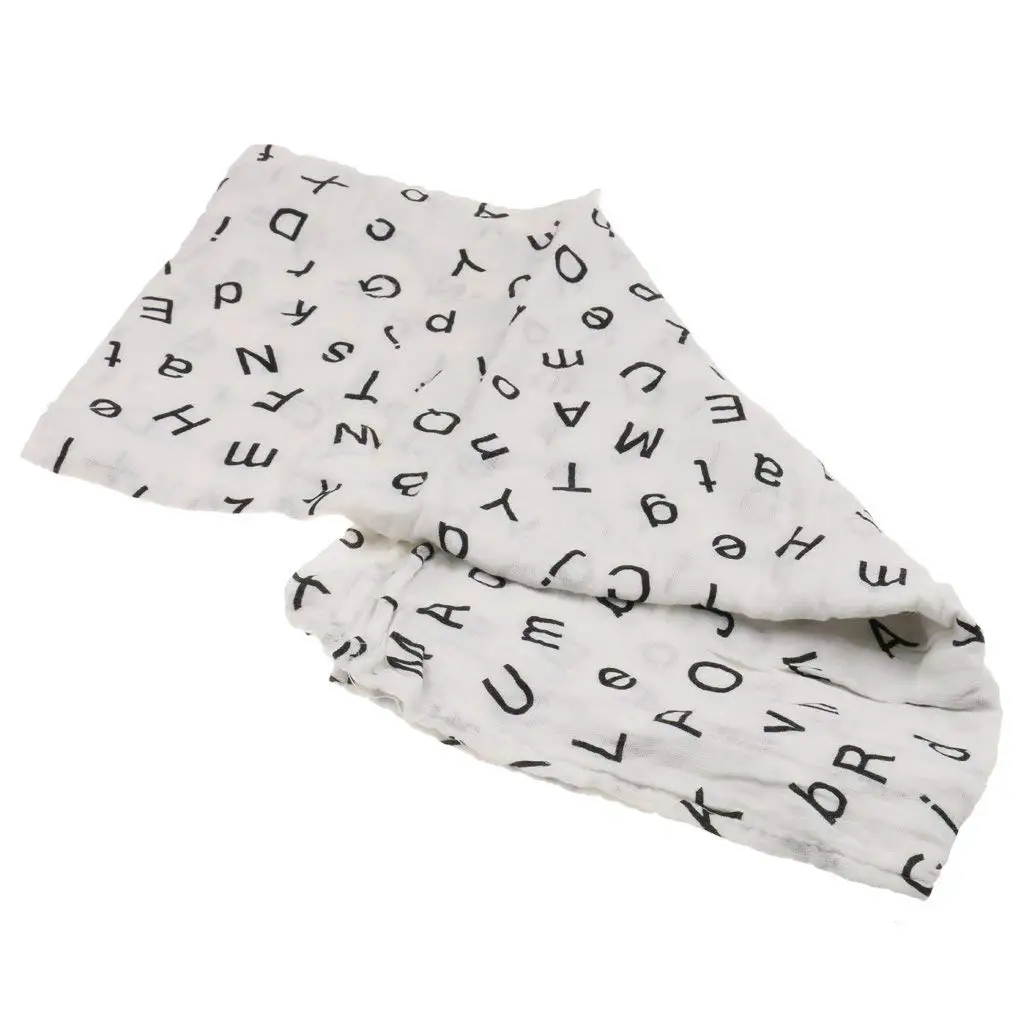 Хлопковое одеяло для сна Lange New born Swaddle 110 см x 110 см-буквы