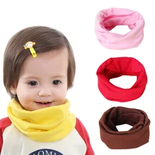Модный разноцветный Детский Теплый хлопковый шарф, шаль, осенне-зимний шейный платок с круглым вырезом, Детские шарфы в стиле хип-хоп