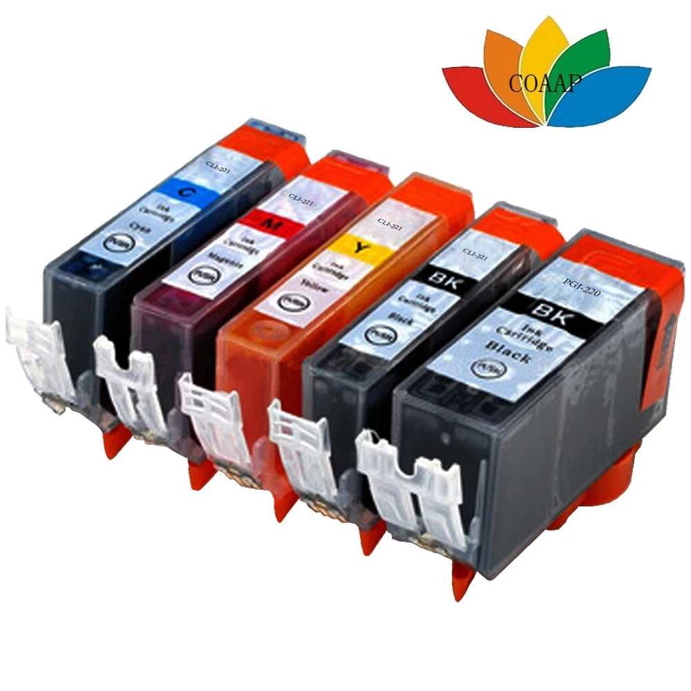 5pk PGI 220 CLI 221 совместимый чернильный картридж для canon Pixma ip3600 ip4600 ip4700 MP560 MP620 MP630 MP640