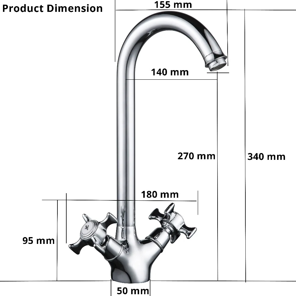 Кухня раковина кран 360 градусов Поворотный Смеситель двойного крестового одно отверстие Chrome серебро Твердой Латуни Смесители оптом smesiteli