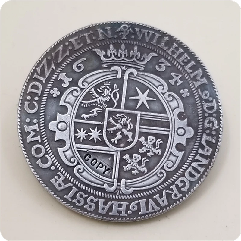 1634 г. Германия Landgraviate of Hessen-Kassel 1 Thaler-wilhelmet V копия монет | Дом и сад