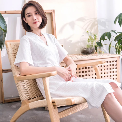 Robes Women Short Sleeve Summer New Home Soft Simple Daily Korean Style Womens Clothing High Quality Fashion Loose Leisure Chic - Цвет: 9317-5