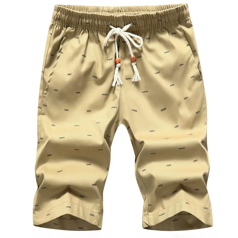 5XL Мужские шорты Летняя одежда повседневные шорты Карго хлопок мужские пляжные шорты мужские размера плюс быстросохнущие пляжные шорты - Цвет: Khaki
