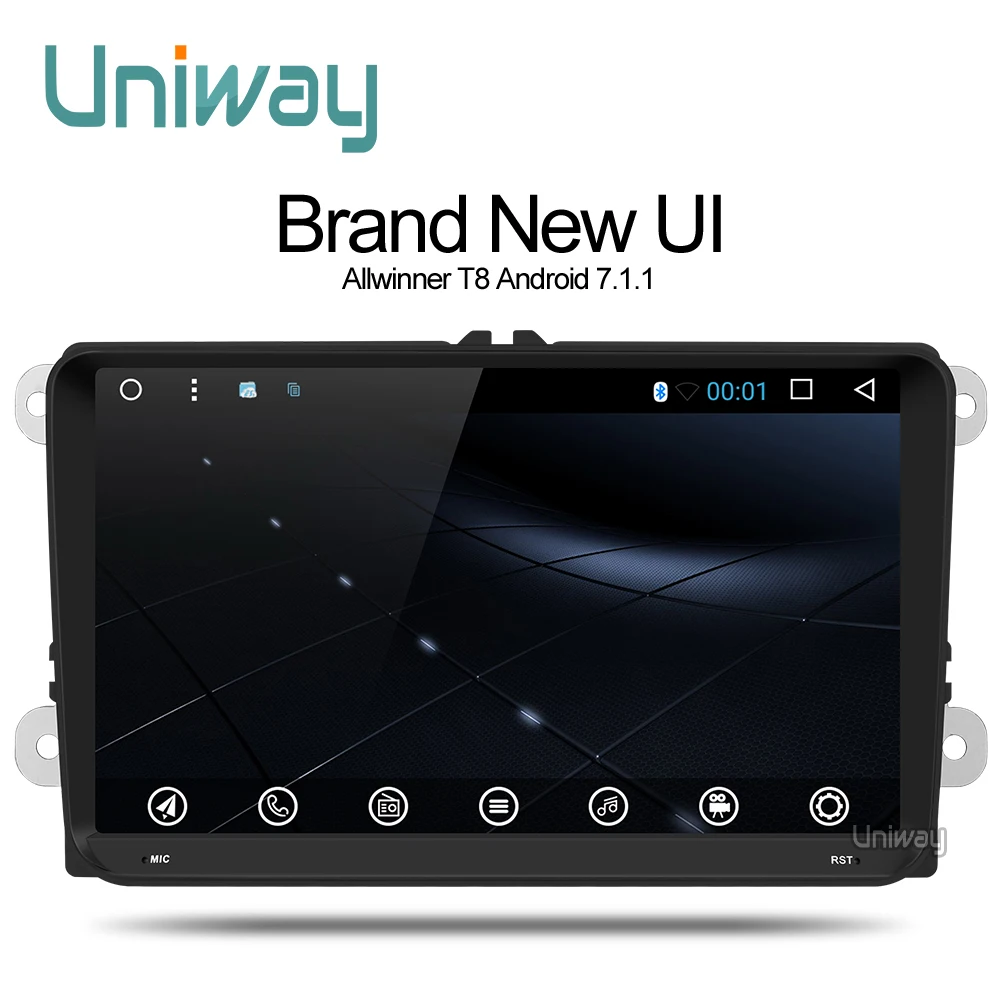 uniway ADZ9071 android 7.1 car dvd for vw passat b7 b6 golf 5 polo tiguan octavia rapid fabia with steering wheel 