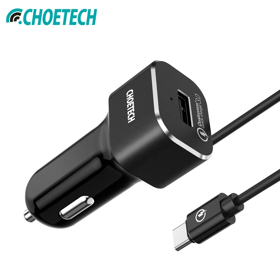 CHOETECH Car Charger QC 3.0 Quick Charge 36W Fast Usb Car Charger For Samsung S9 Plus Car Phone Charger For Iphone Xs Max 8 XR 