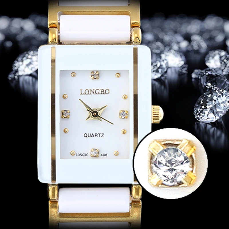 Бренд Longbo, пара наручных часов, женские изысканные деловые часы, модные повседневные кварцевые часы с керамическим ремешком, подарок, женские роскошные часы