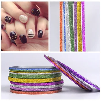 Hot 1Pc 1mm/2mm/4mm Scrub Metal Gold Silver Nail Striping Tape Line DIY Nail Art Adhesive Decal Nail Decoration Styling Tool