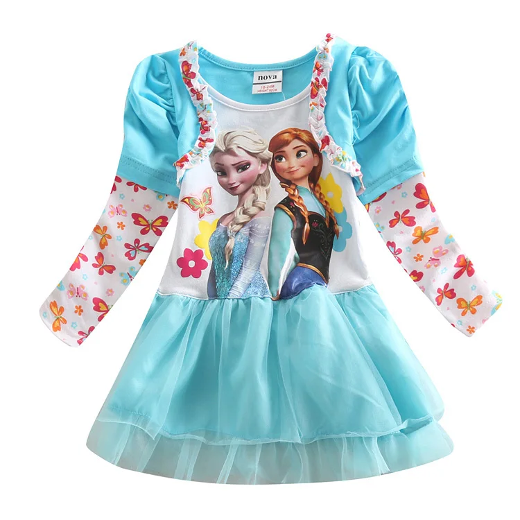 

Elsa dress anna GIRL dress long sleeve kids dresses for girls clothes children clothesfashion girl princess party dress